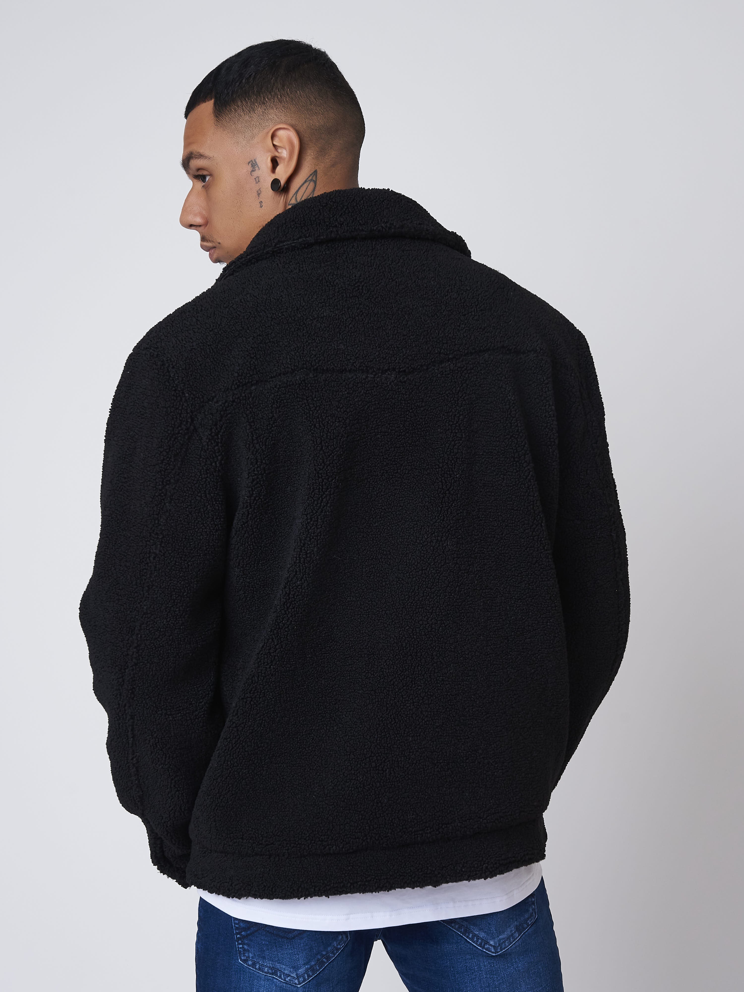 Giacca effetto lana pelle di pecora-5