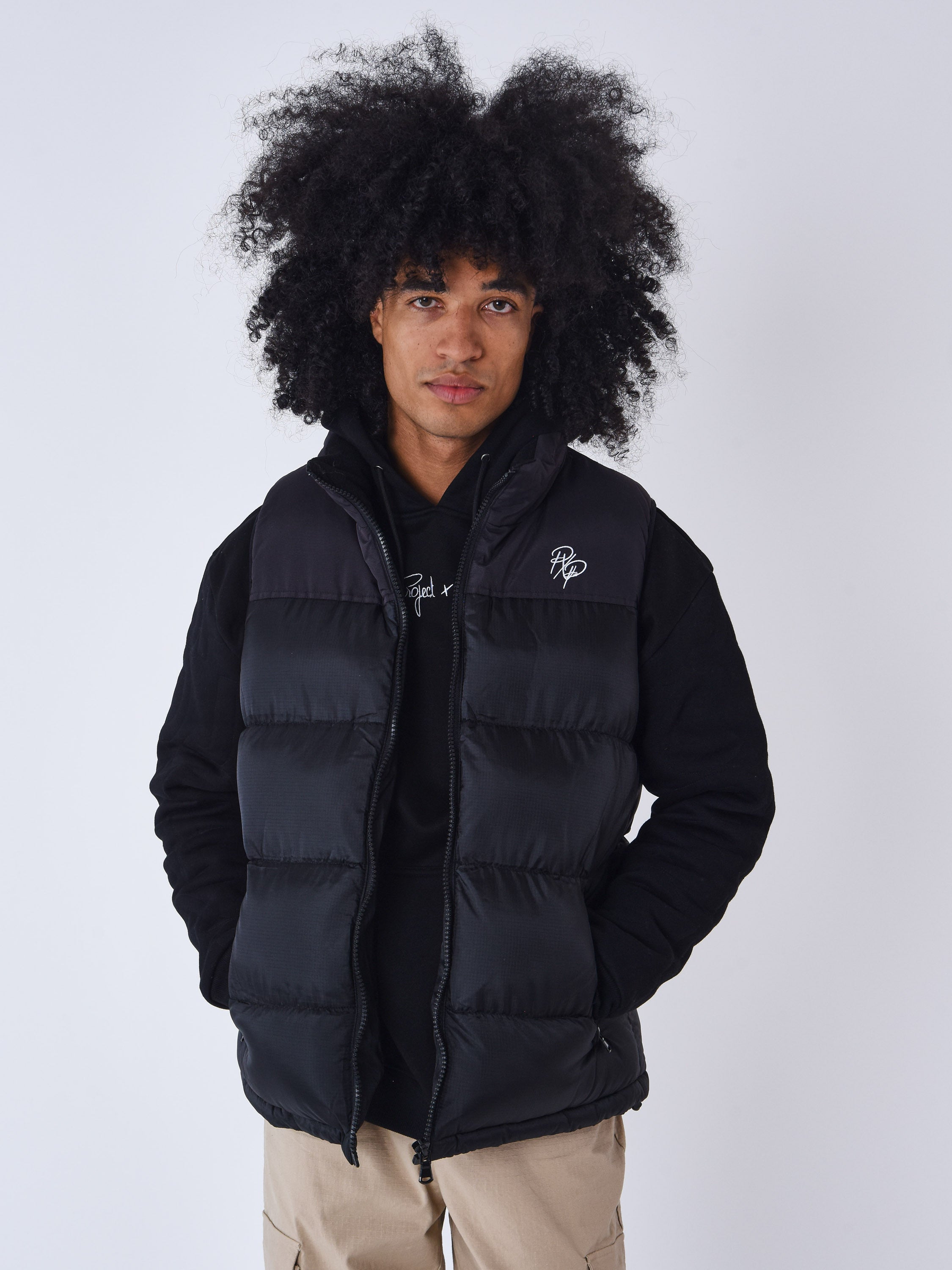Sleeveless padded jacket with panel – PXP