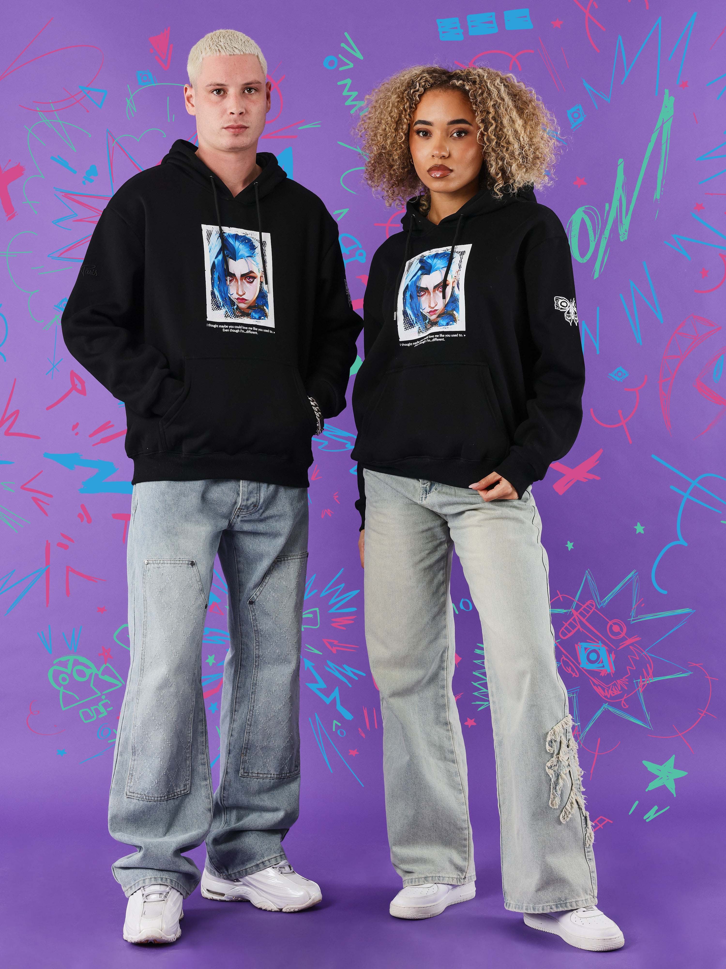 Project X Paris Jinx Arcane Mugshot Hoodie, Black, XXL Project X Paris Jinx Arcane Mugshot Hoodie, Black, XXL
