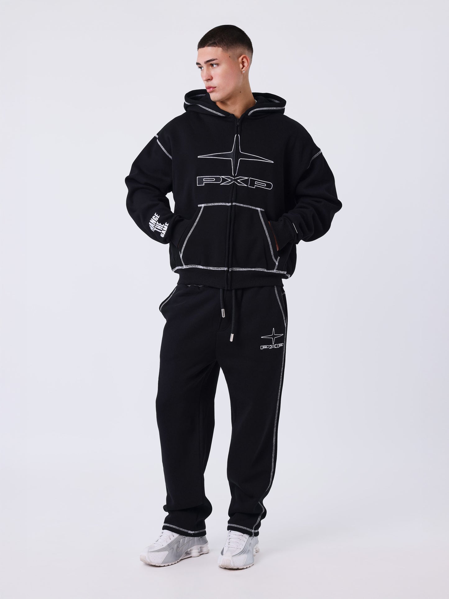 Uk Drip gewatteerde hoodie met rits