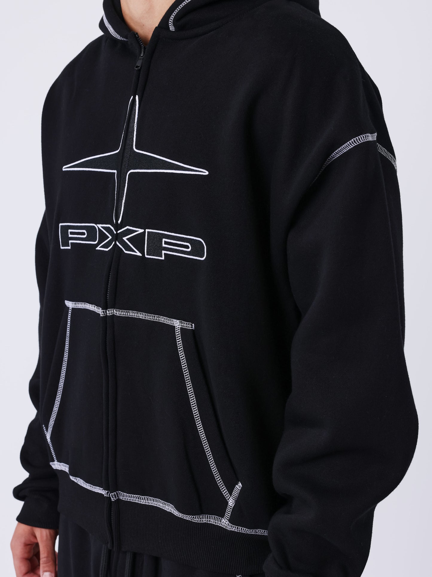 Uk Drip gewatteerde hoodie met rits