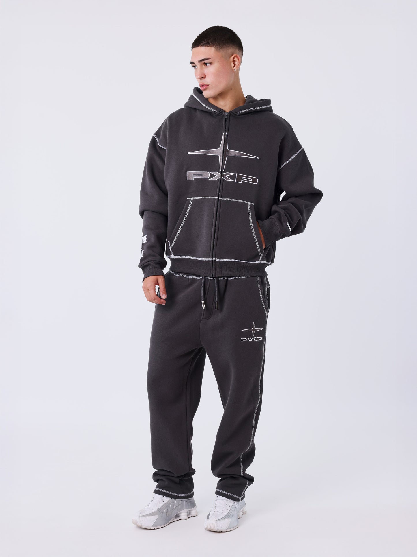 Uk Drip gewatteerde hoodie met rits
