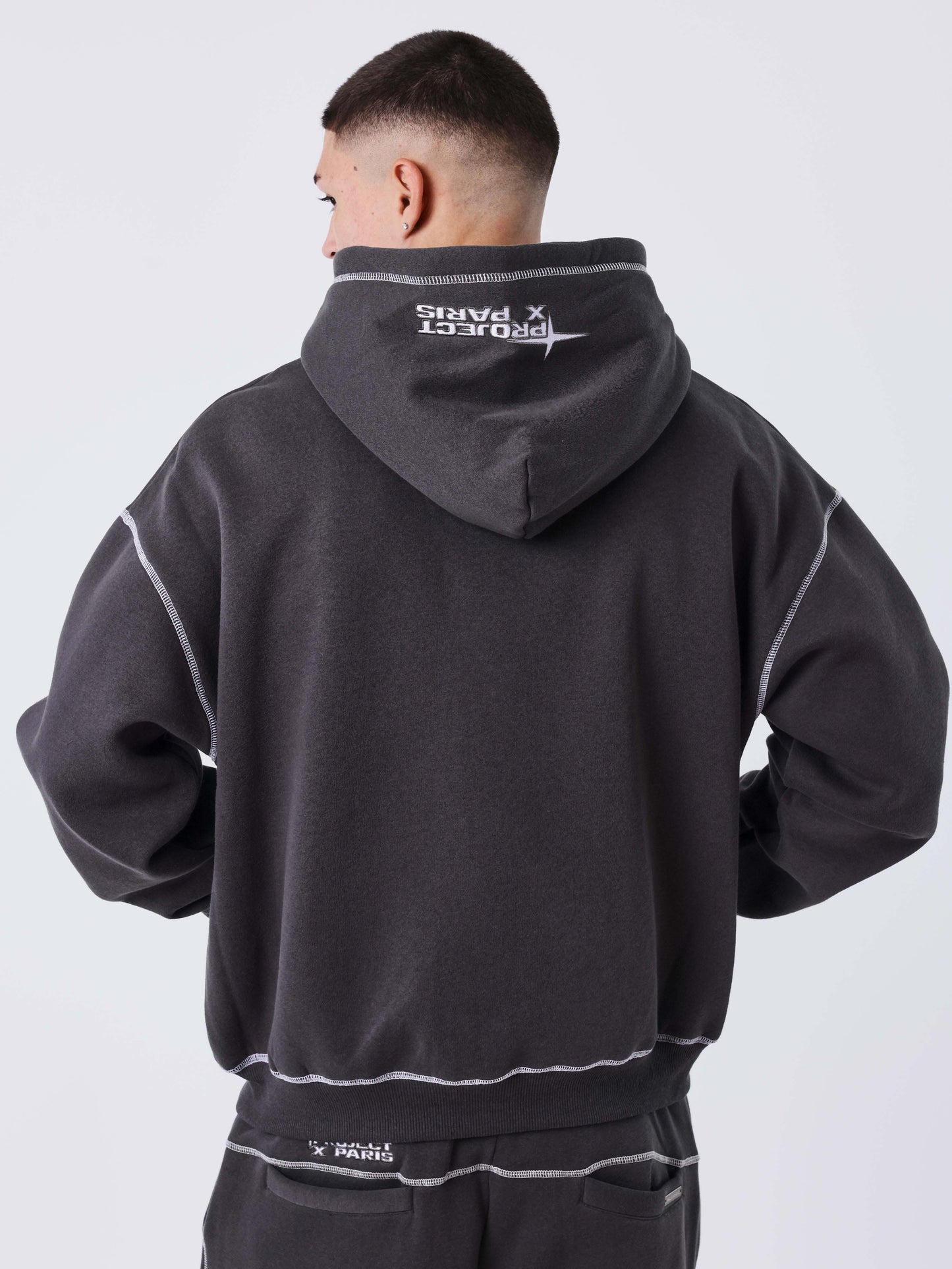 Uk Drip gewatteerde hoodie met rits
