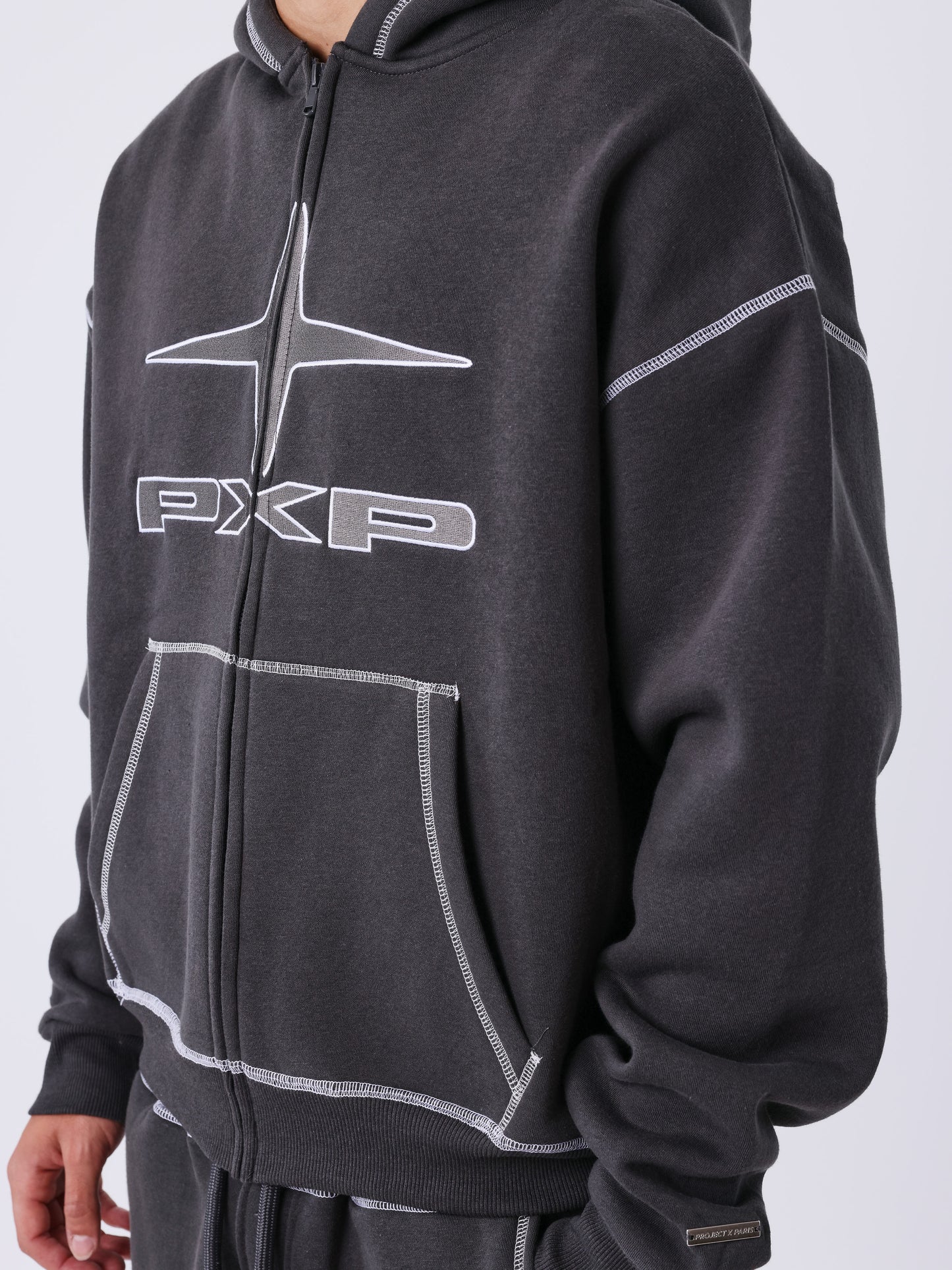 Uk Drip gewatteerde hoodie met rits