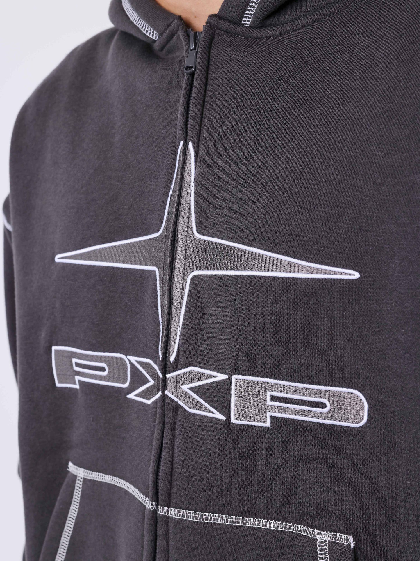 Uk Drip gewatteerde hoodie met rits