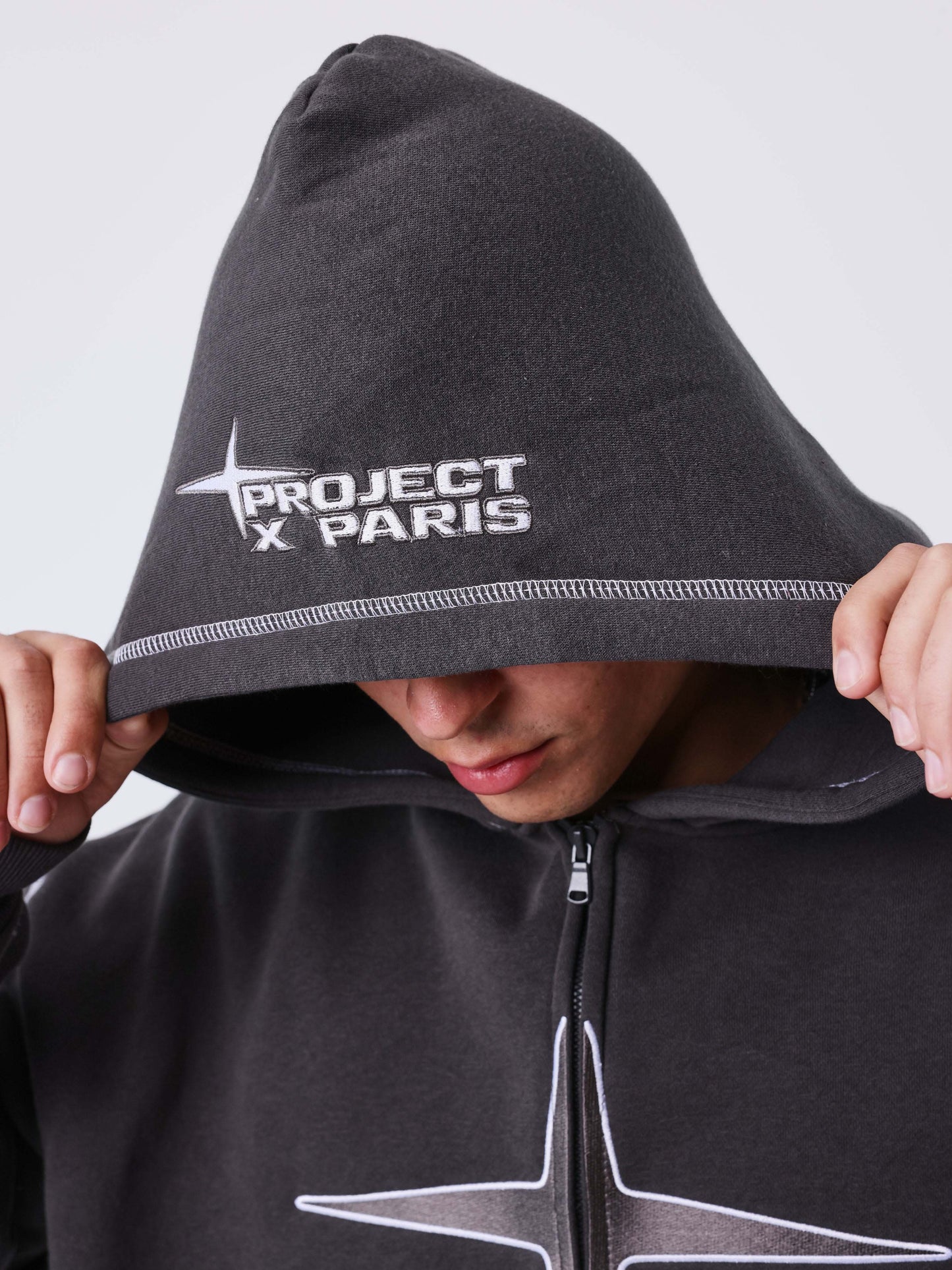 Uk Drip gewatteerde hoodie met rits