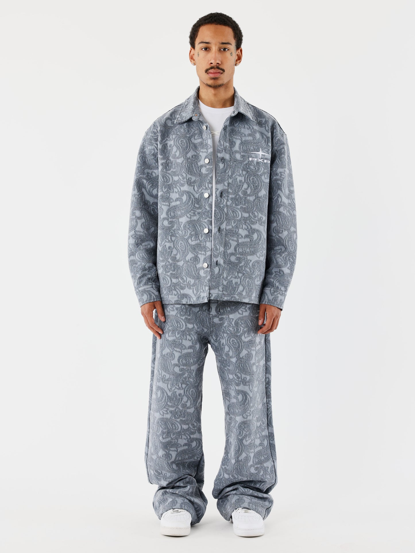 Kalash x PXP pants with bandana patterns|||NEXT|||Kalash x PXP trousers featuring bandana motifs|||NEXT|||Kalash x PXP patterned bandana pants