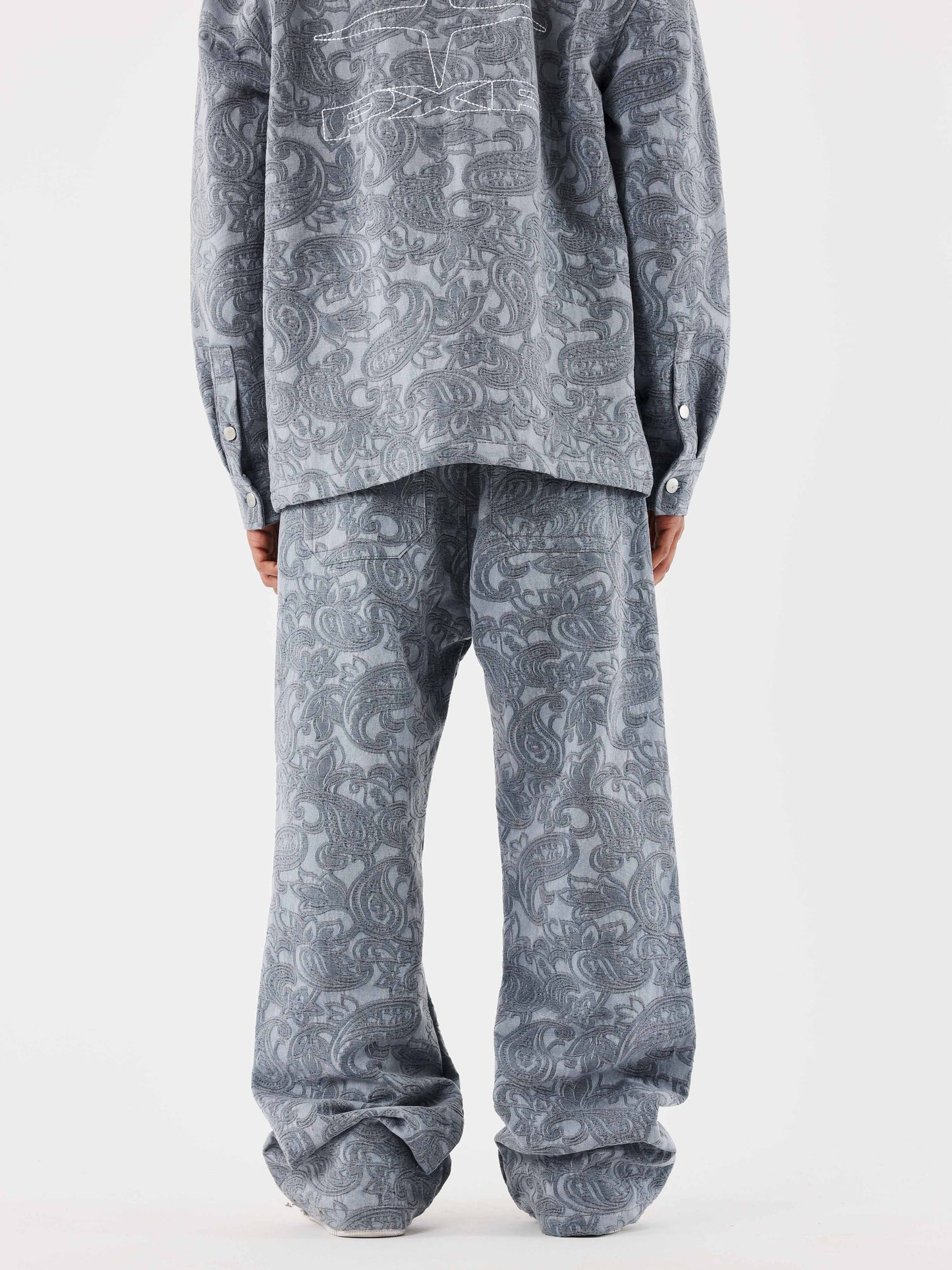 Kalash x PXP pants with bandana patterns|||NEXT|||Kalash x PXP trousers featuring bandana motifs|||NEXT|||Kalash x PXP patterned bandana pants