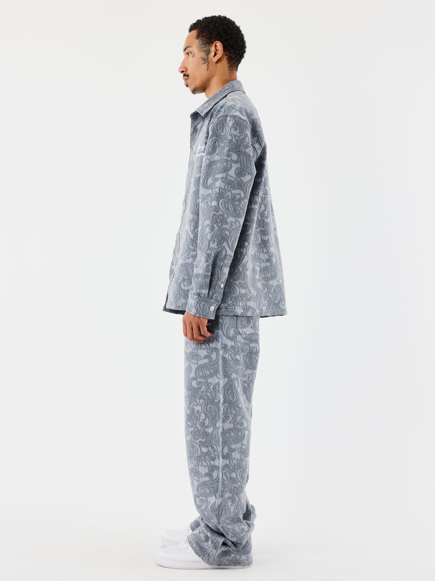 Kalash x PXP pants with bandana patterns|||NEXT|||Kalash x PXP trousers featuring bandana motifs|||NEXT|||Kalash x PXP patterned bandana pants