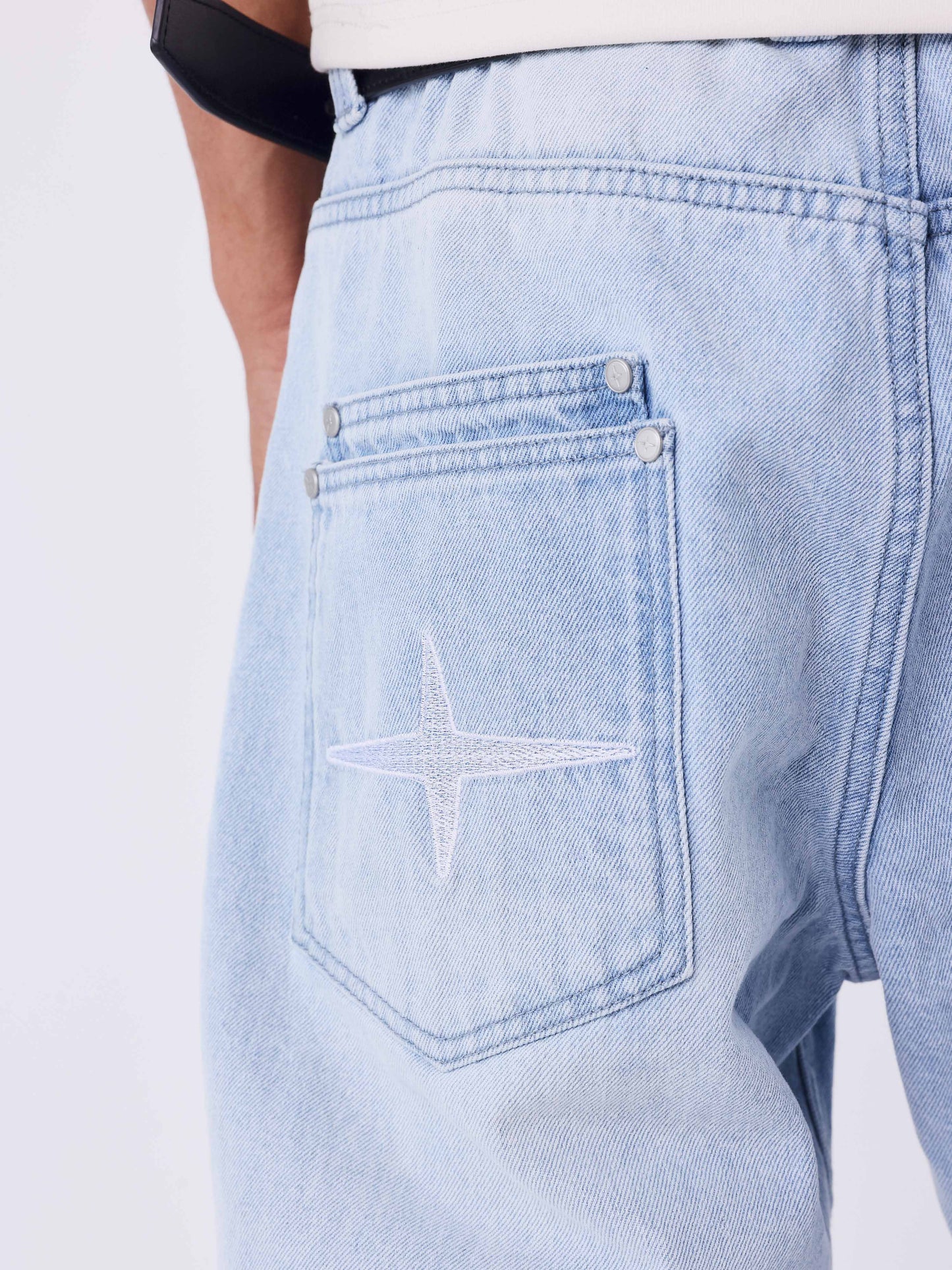 Slim fit faded blue denim jeans