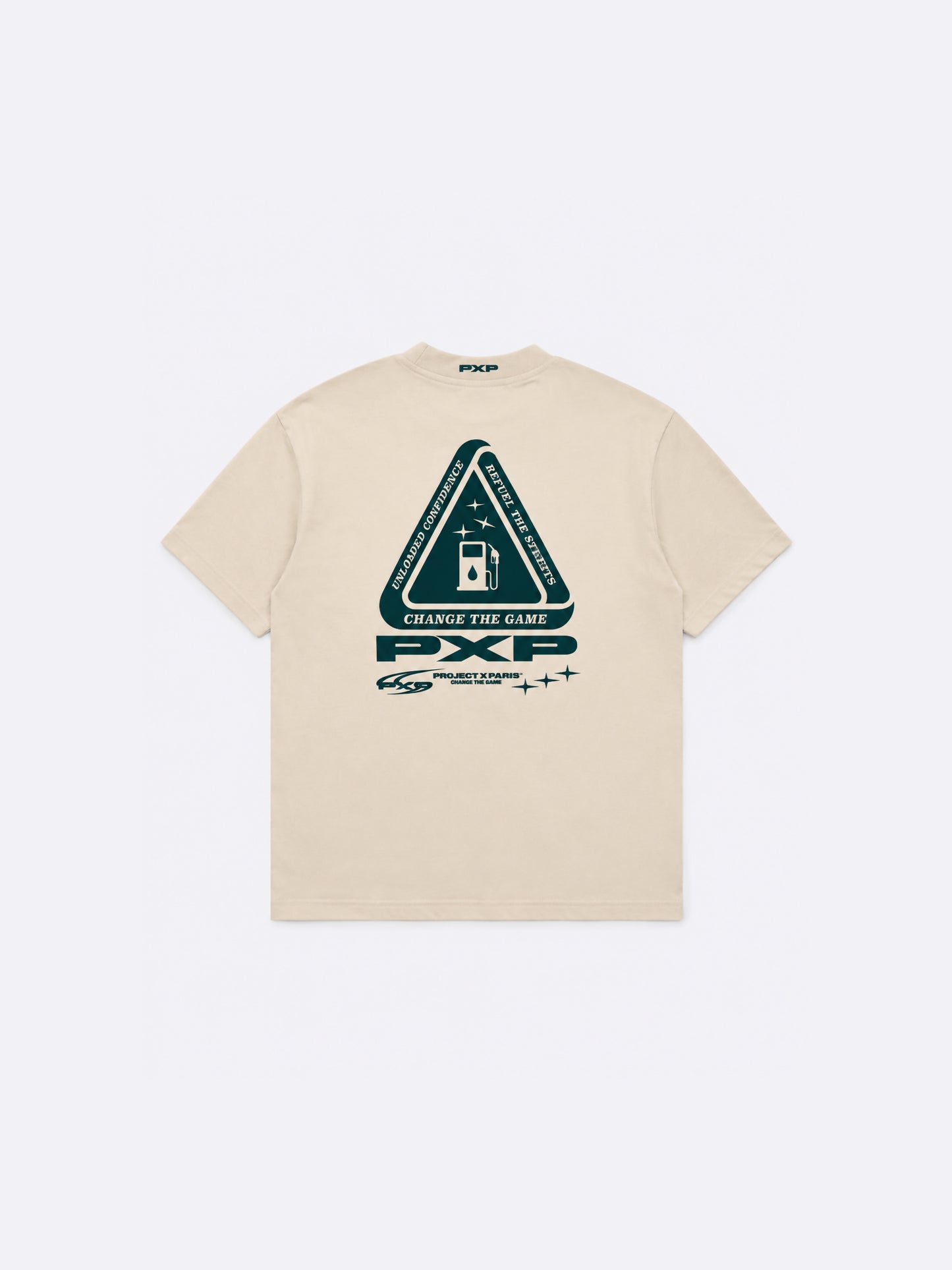 T-shirt med korte ærmer, tryk foran og bagpå