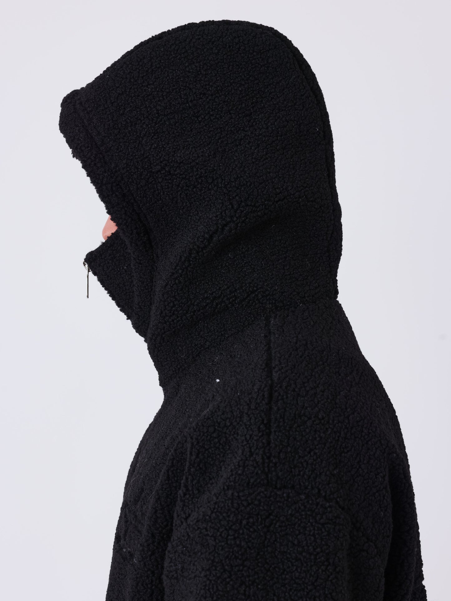 Veste zippée en sherpa à double capuche Mountain