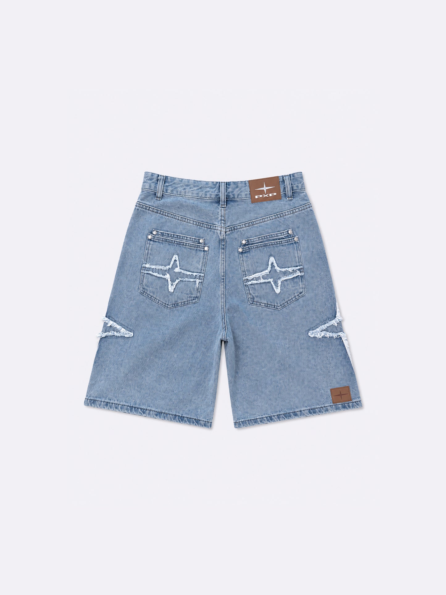 Short Denim mit ausgefransten Details PXP