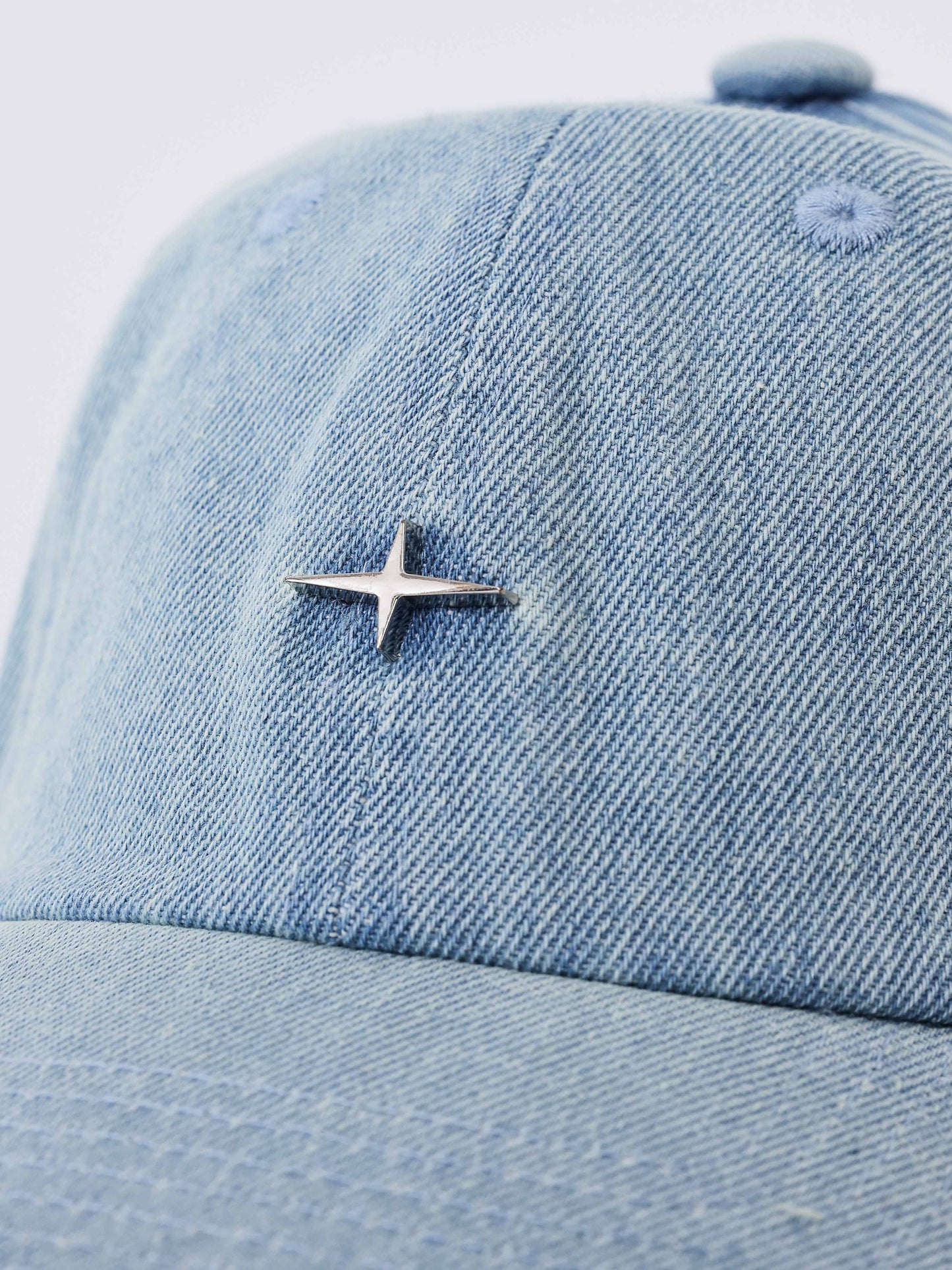 Casquette en denim bleu délavé