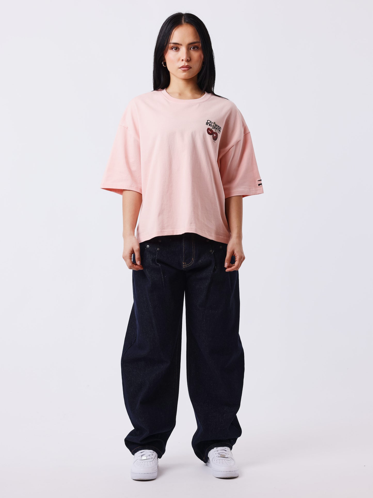 T-shirt stampato con ciliegie davanti e dietro