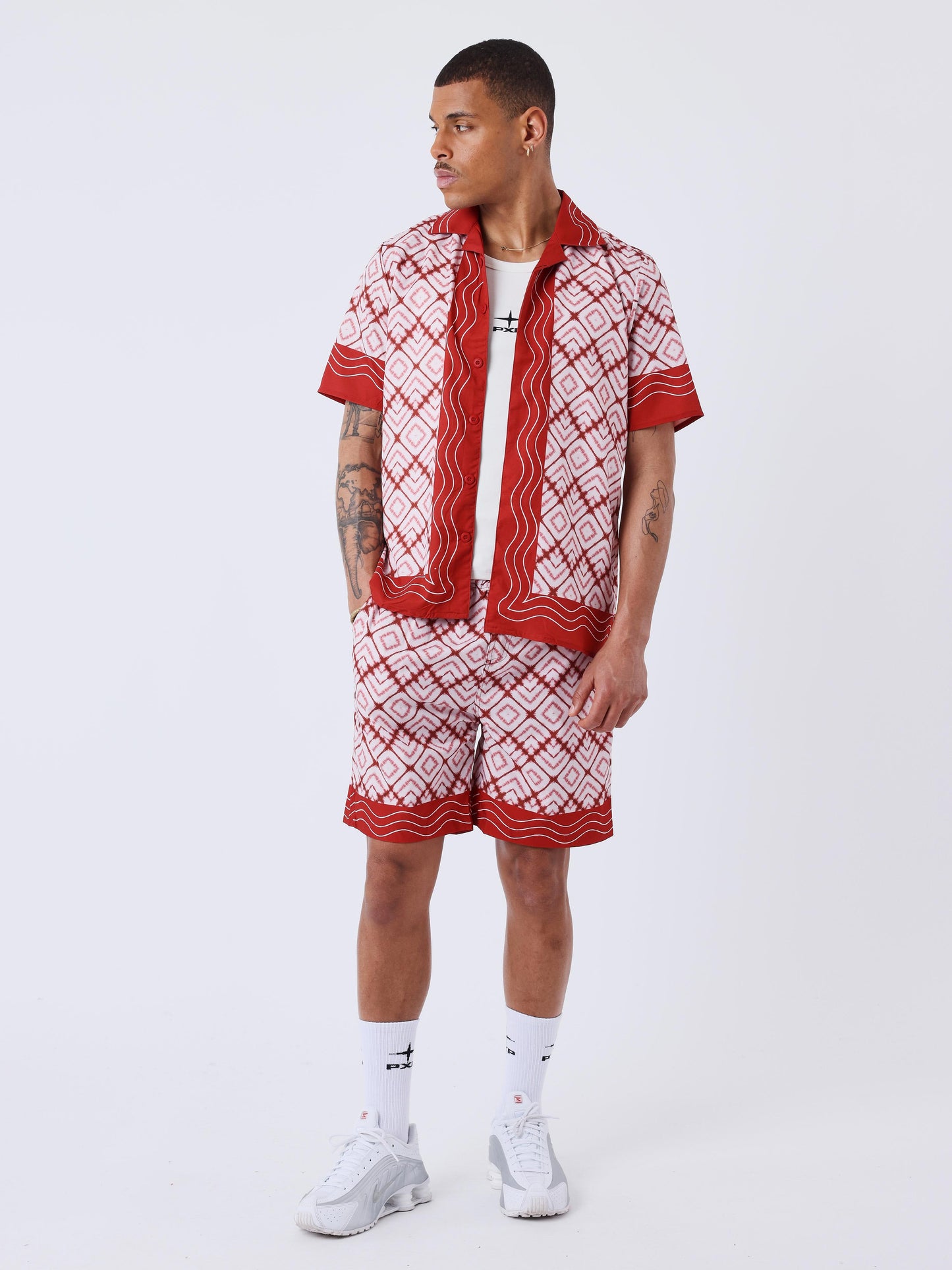 chemise-fluide-geometrique-rouge
