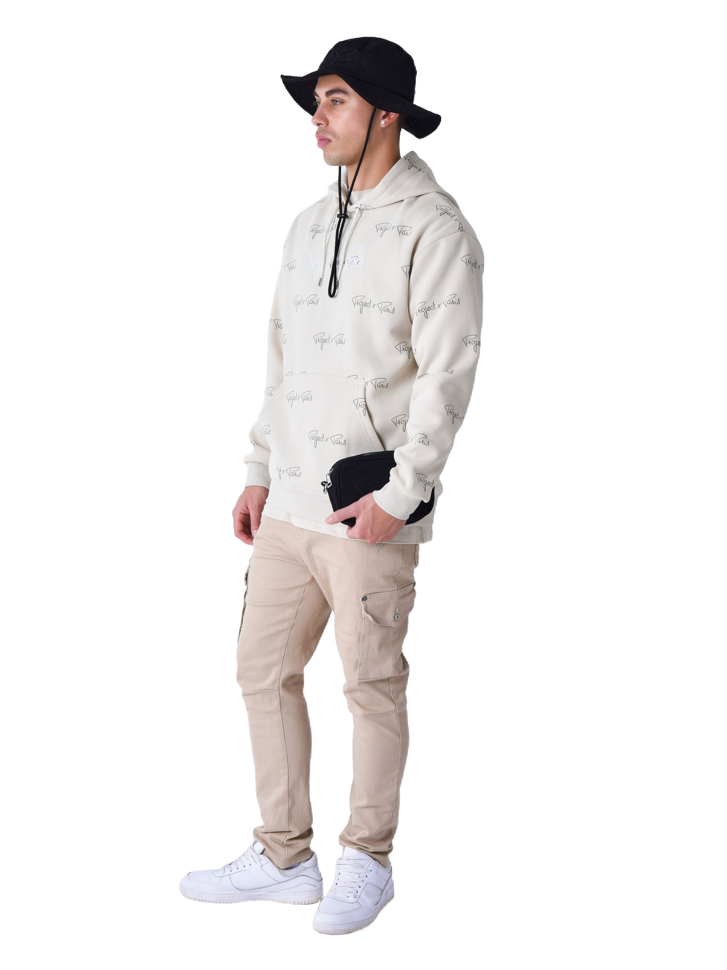 sweat-a-capuche-imprime-signature-all-over-greige