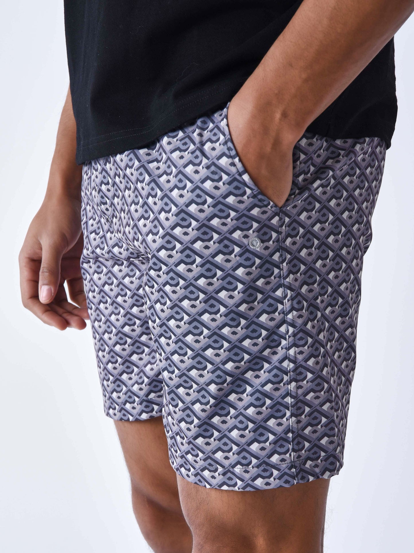 short-de-bain-imprime-graphic-gaze-gris