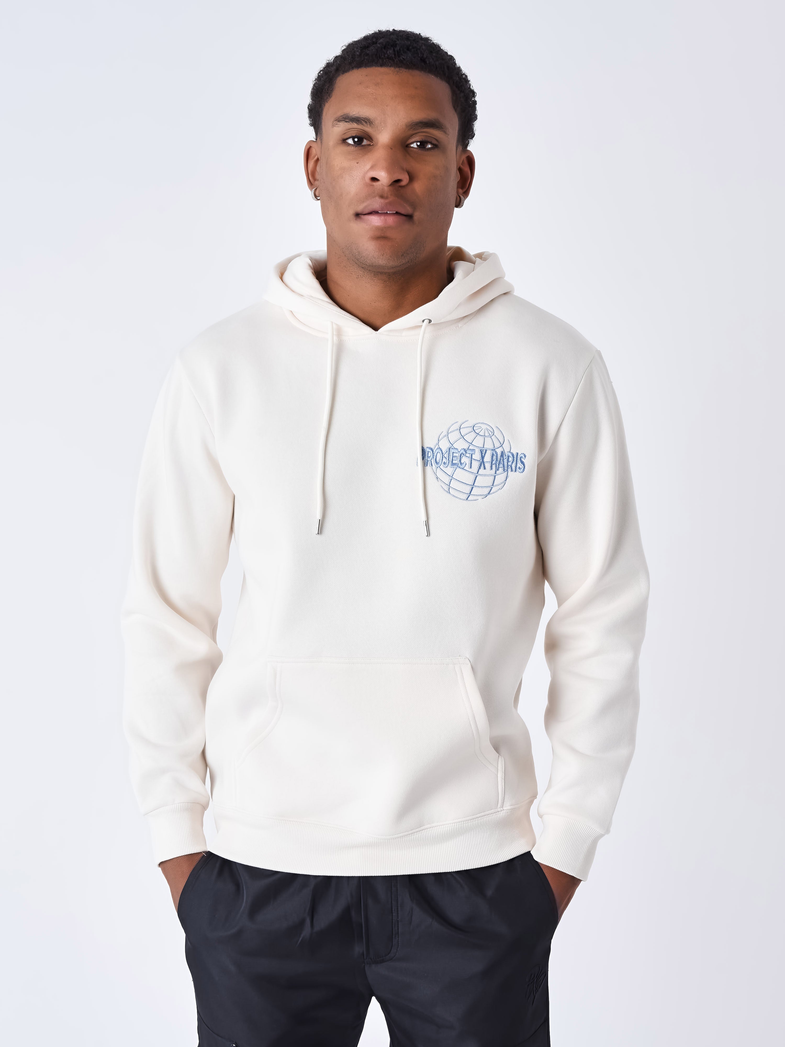 Pull à Capuche Homme Realm & Empire, Bleu, Coton, Motif Géométrique, Taille S – Occasion Excellent
