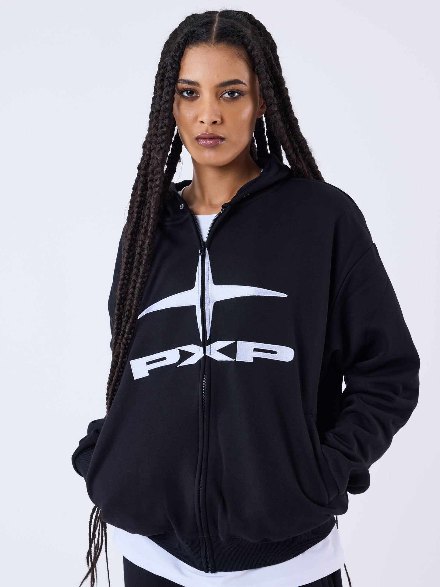sweat-a-capuche-zippe-polaris-noir