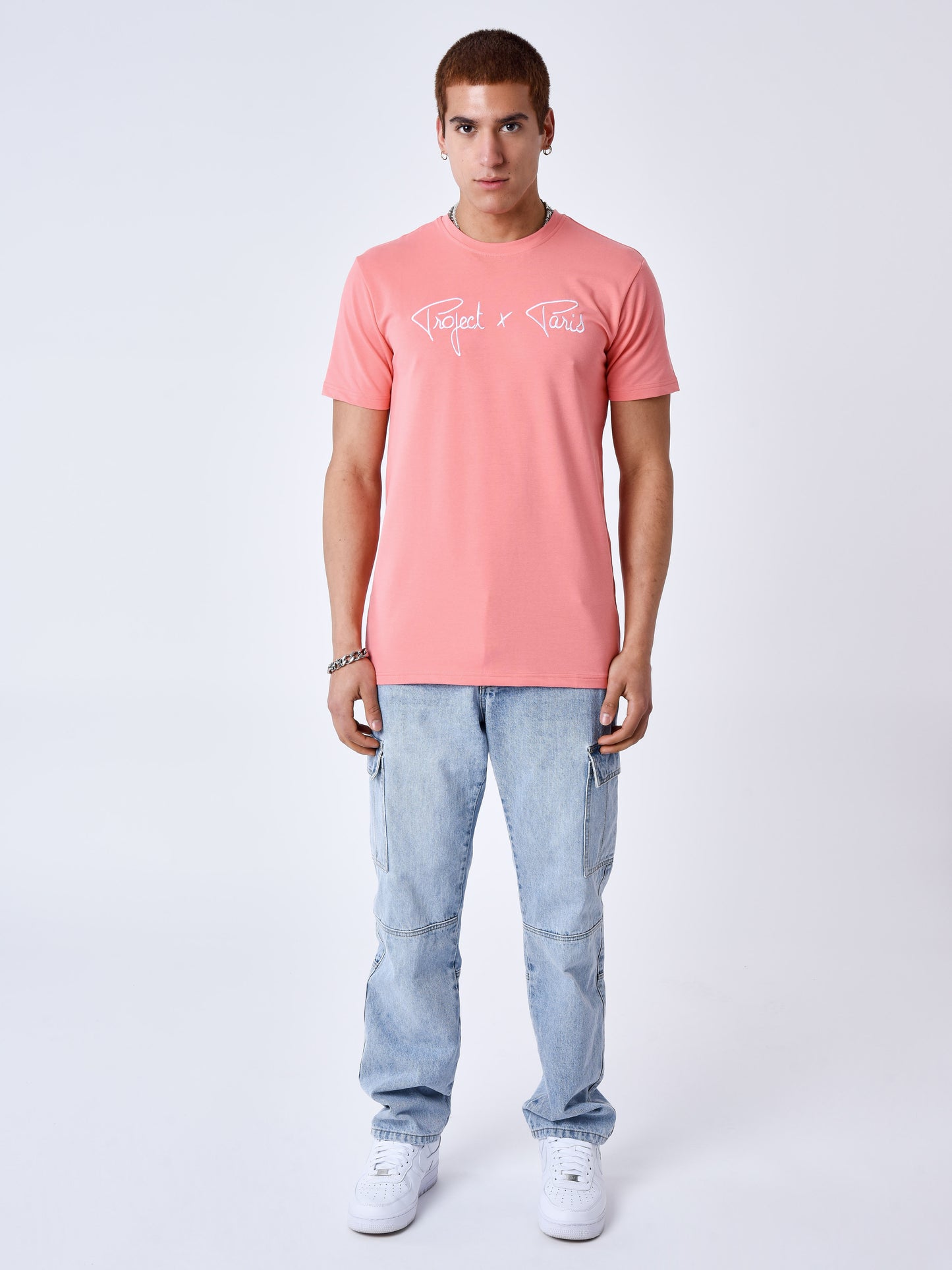 tee-shirt-basic-broderie-logo-project-x-paris-rose-corail
