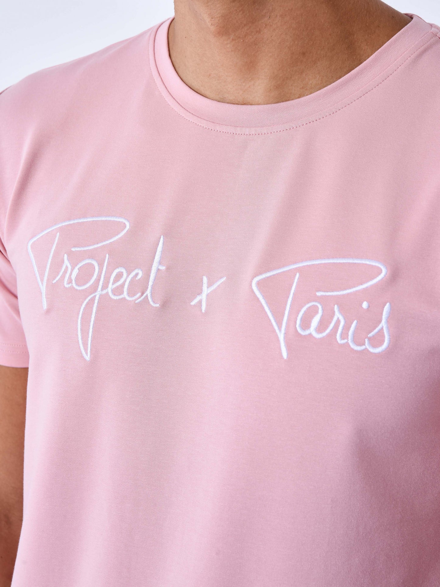 tee-shirt-basic-broderie-logo-project-x-paris-rose-dragee