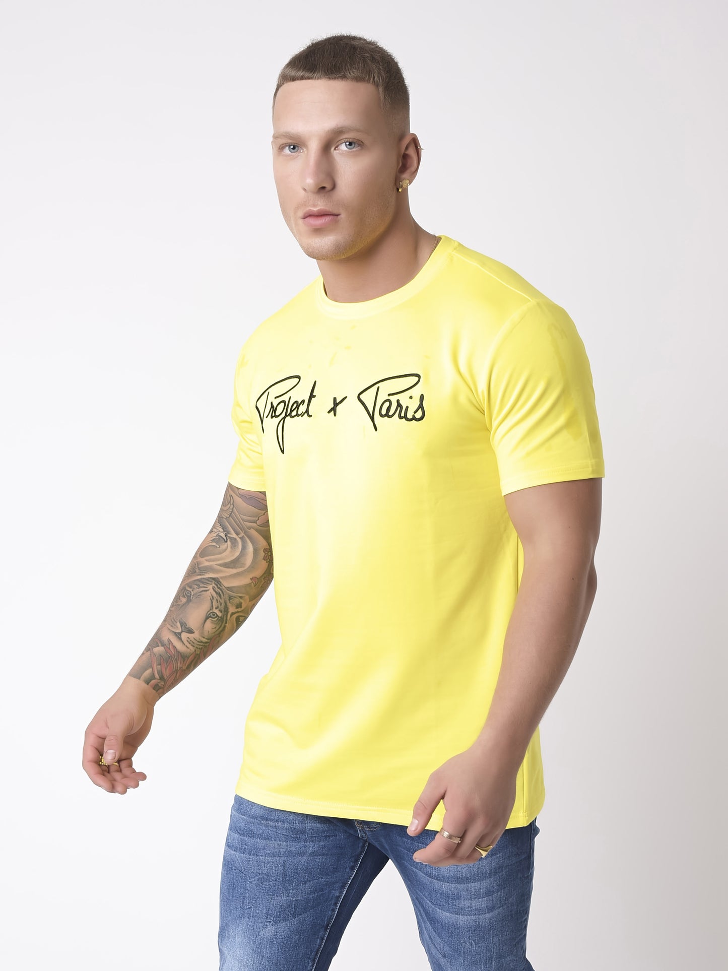 tee-shirt-basic-broderie-logo-project-x-paris-jaune-citron