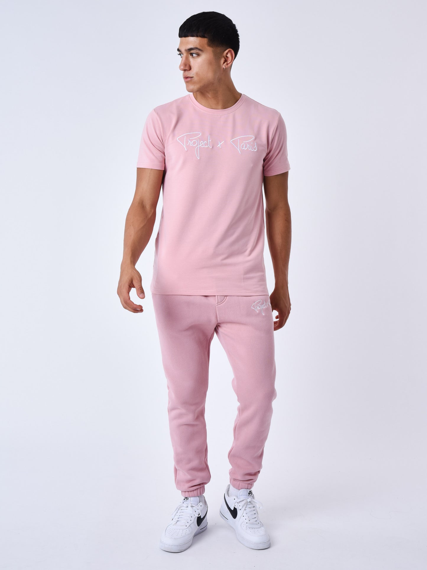tee-shirt-basic-broderie-logo-project-x-paris-rose-dragee