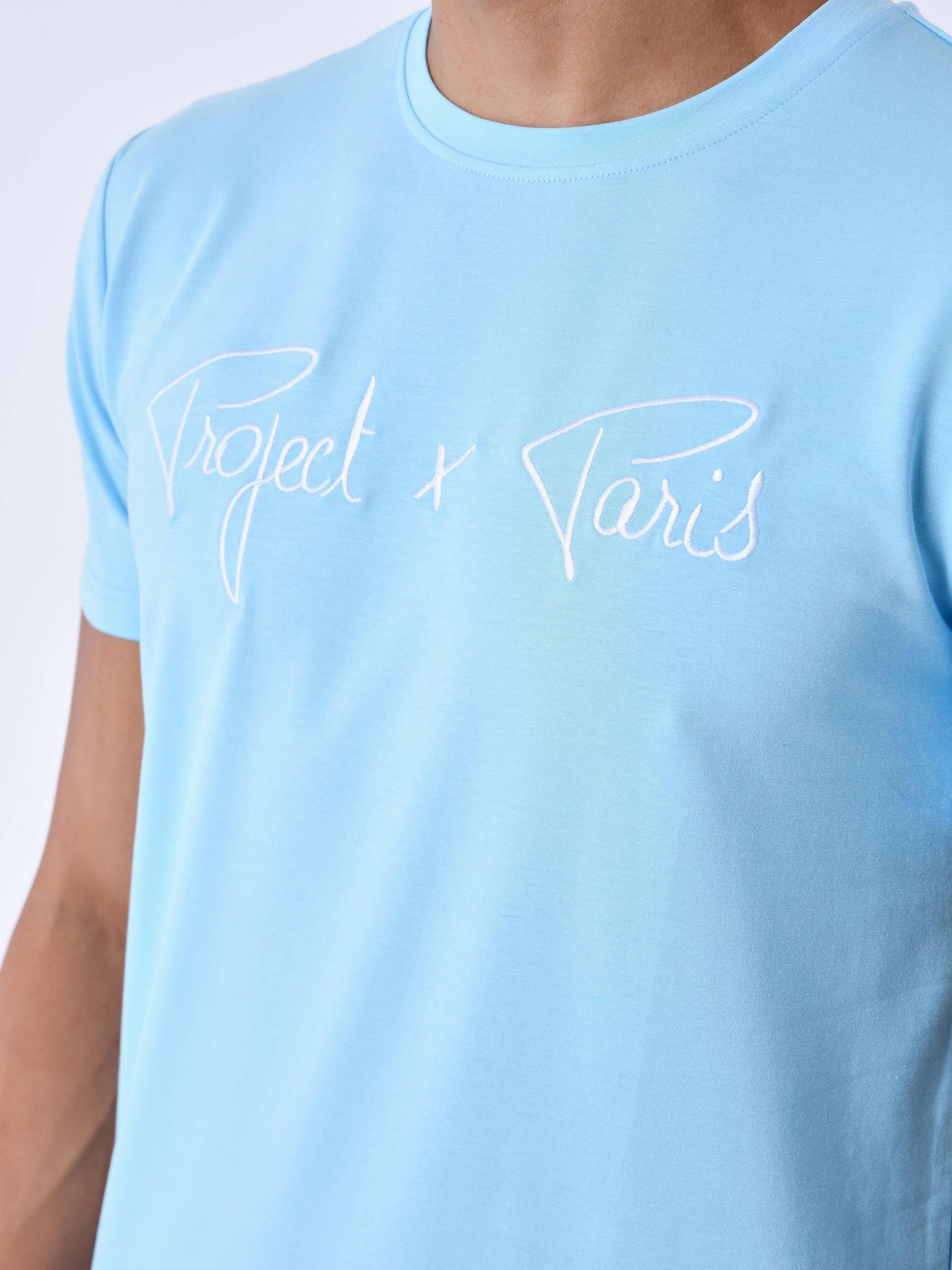 tee-shirt-basic-broderie-logo-project-x-paris-cyan