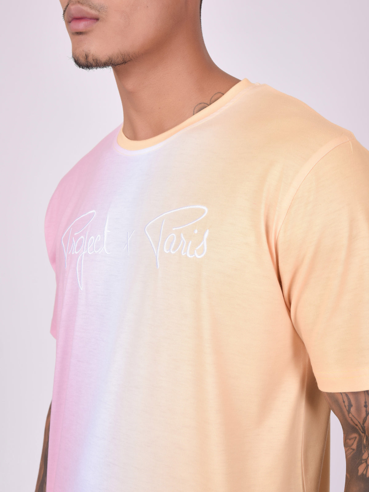 tee-shirt-bicolore-degrade-jaune