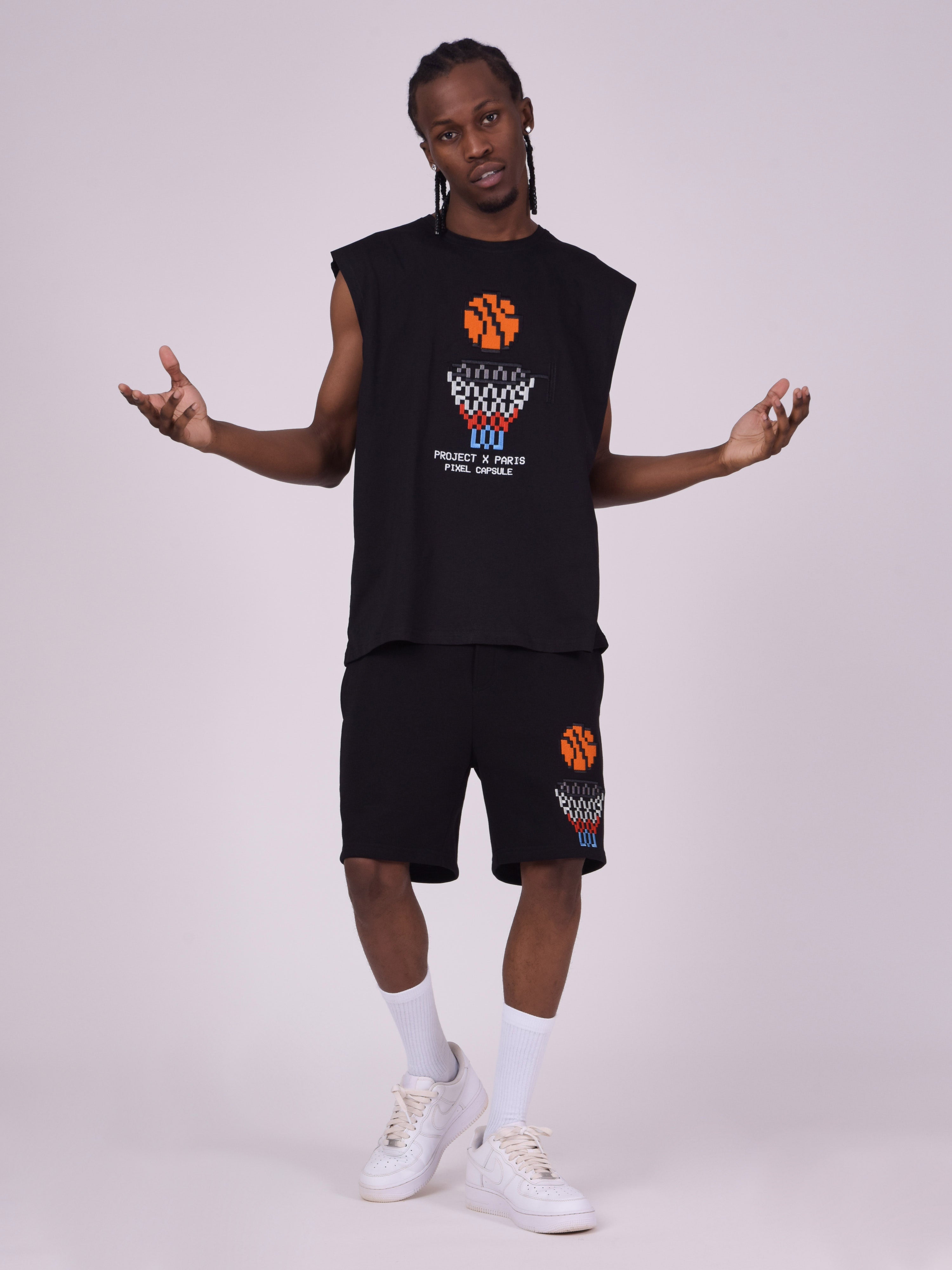 Basketteur Rétro Basket-ball Cadeau Basketball Manche courte T-Shirt, Noir, S