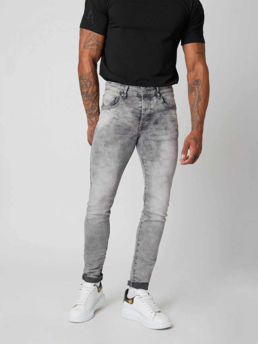 Washed Slim Fit Jeans in Grey