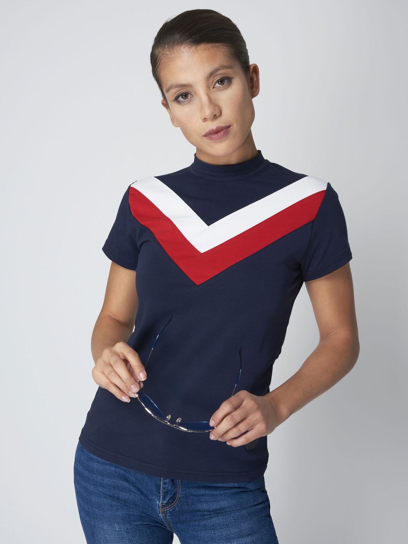 Tee shirt manches courtes color block Femme Project X Paris