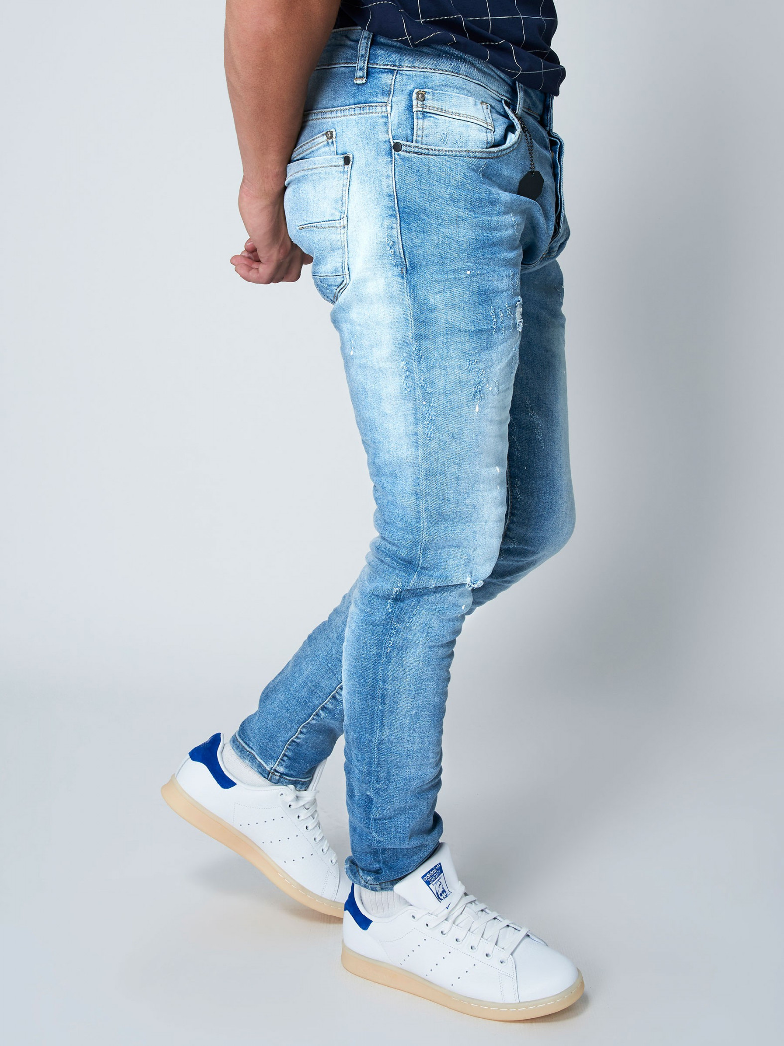 Men's Washed Slim Fit Jeans in Light Blue Project X Paris