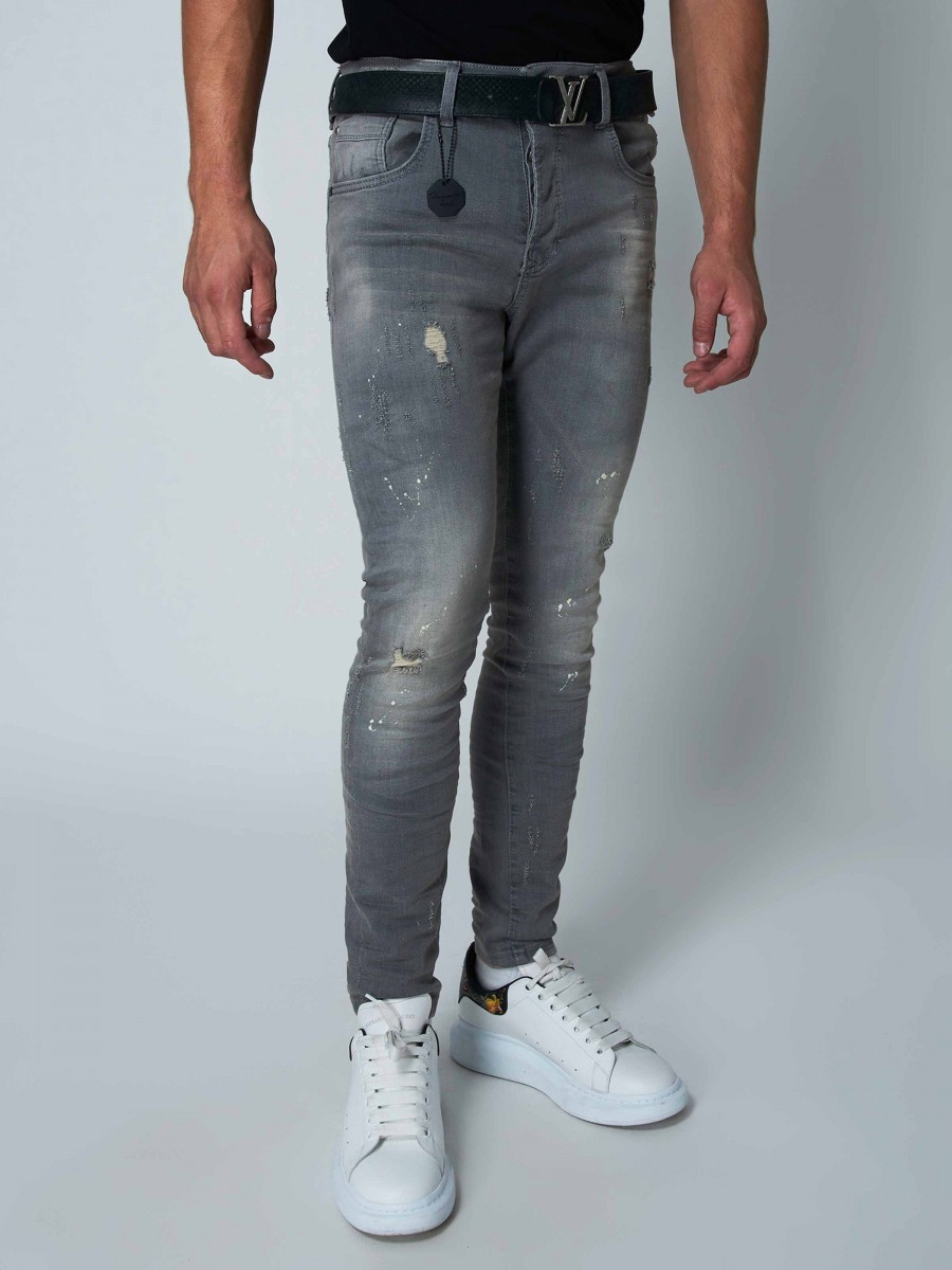 Grey washed out slim fit jeans