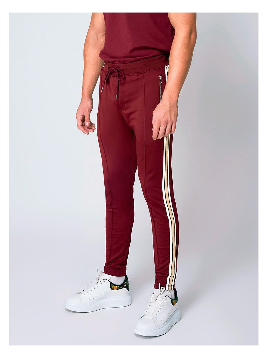 Jogging pants with gold stripes