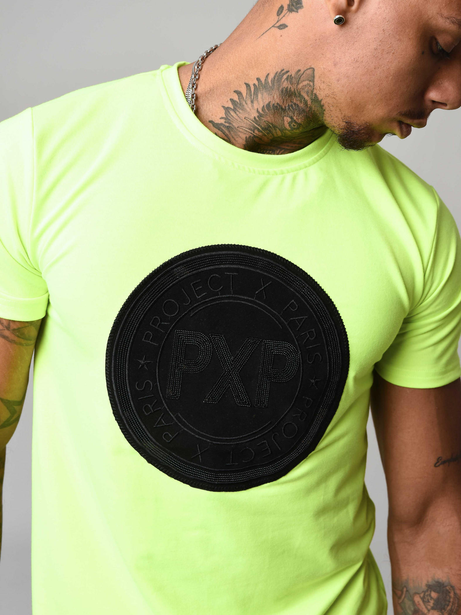 T-shirt manches courtes avec patch PXP brillant Homme Project X Paris