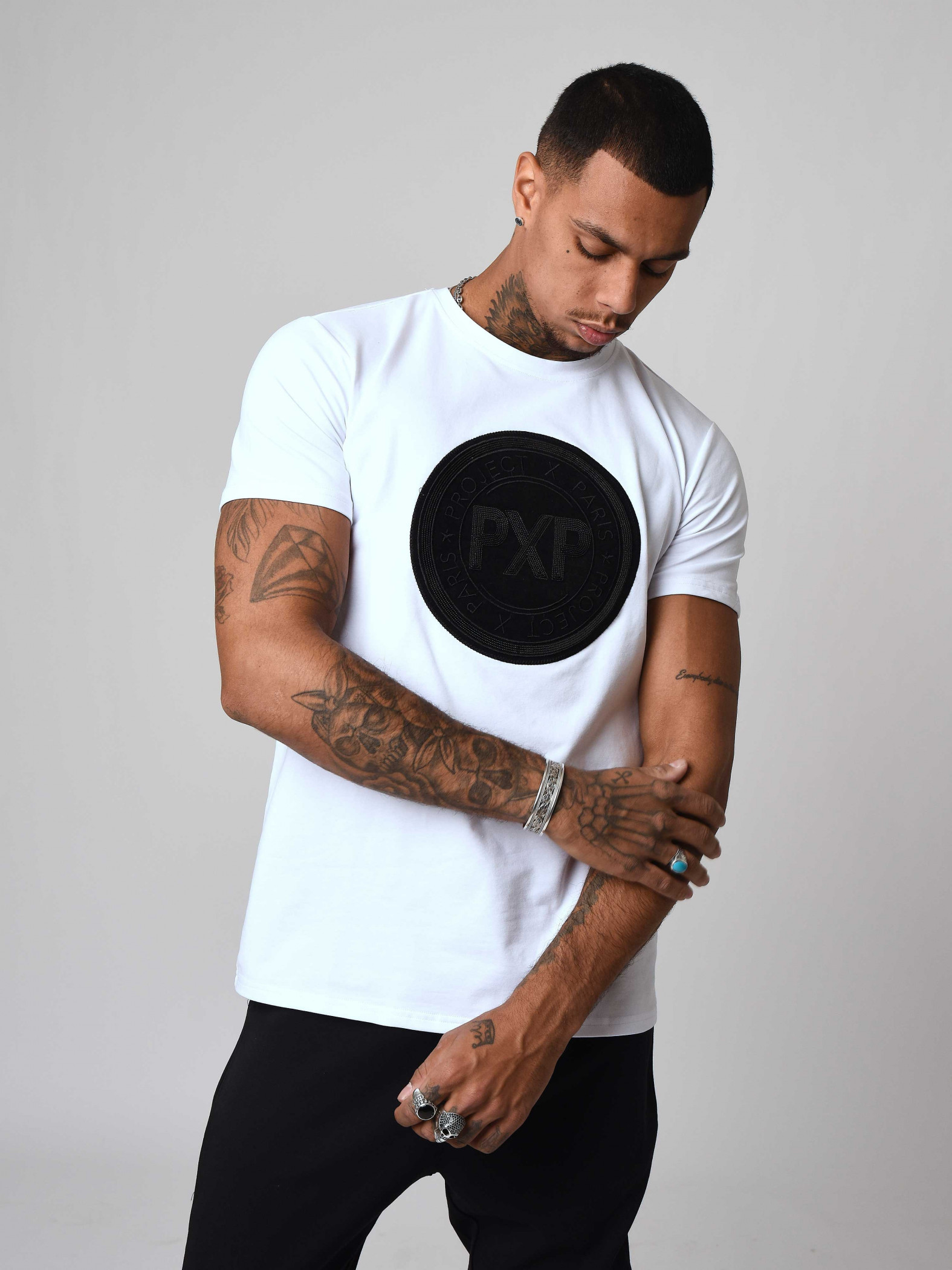 T-shirt manches courtes avec patch PXP brillant Homme Project X Paris