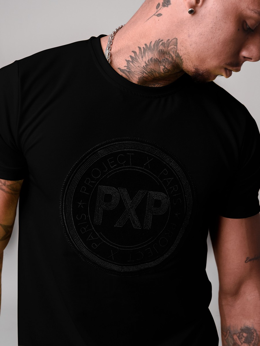 Short-sleeved T-shirt with shiny PXP patch