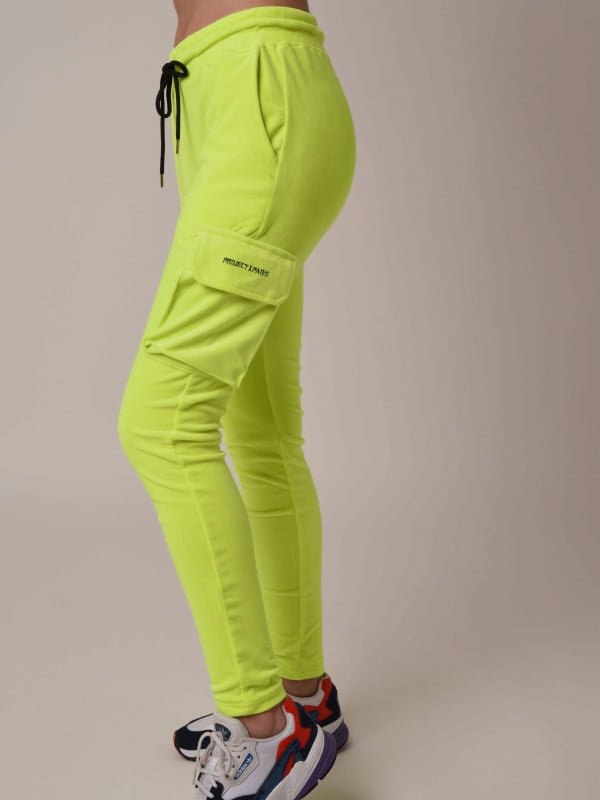 Pantalon de jogging en velours femme Project X Paris - Jaune fluo