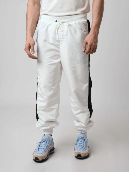 Color Block Shell Joggers - White