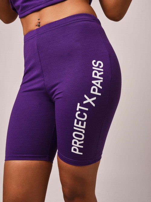 Logo cycling shorts - Violet
