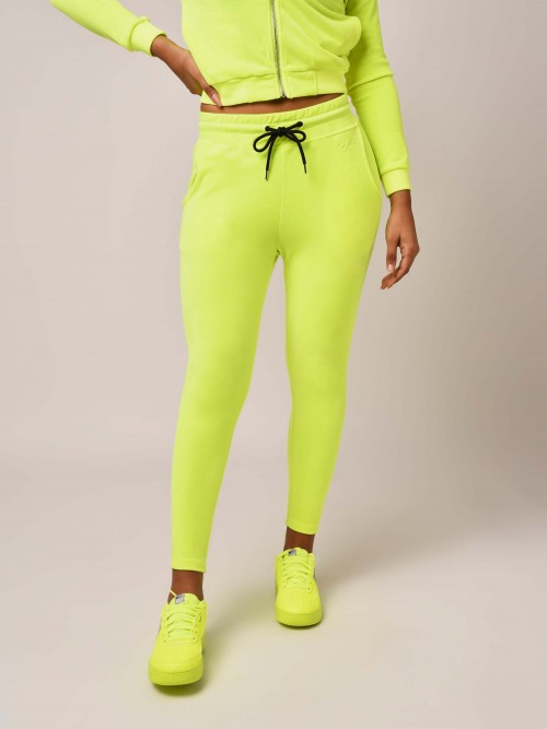 Pantalones de chándal de terciopelo - Amarillo fluorescente