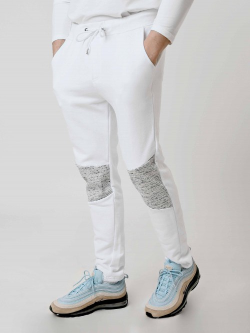 Fleece jogging pants - White
