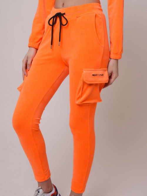 Jogginghose aus Samt - Orange