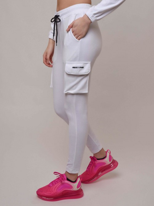 Velvet jogging pants - White