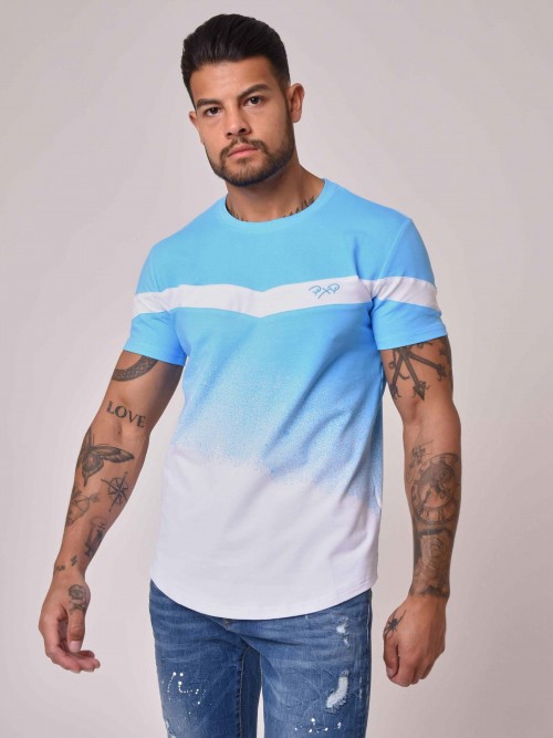 T-shirt com efeito de pintura com spray - Azul celeste