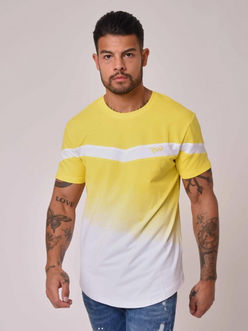 T-shirt com efeito de pintura com spray - Amarelo