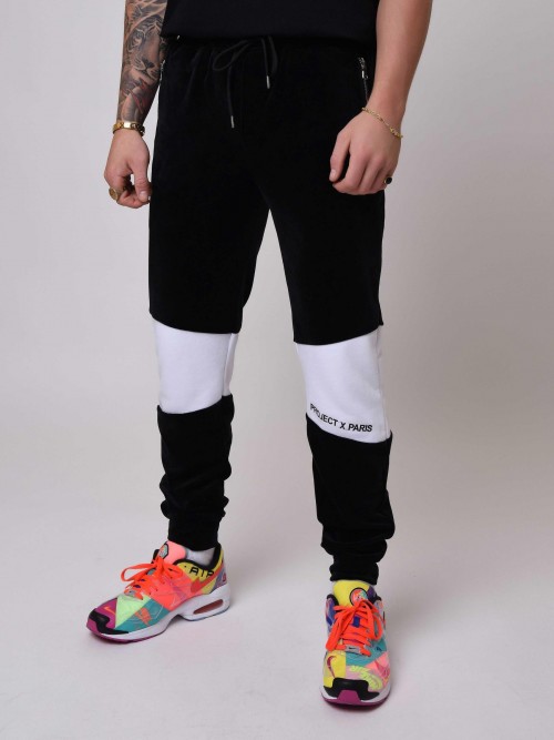 Color-block jogging pants - White