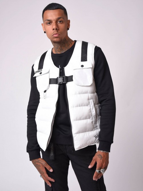 Quilted utility Vest - White